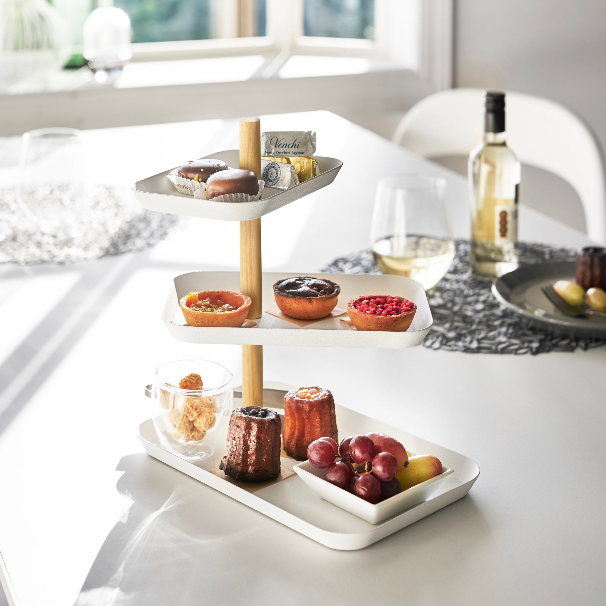 3-Tiered Accessory Stand with Rotatable Trays