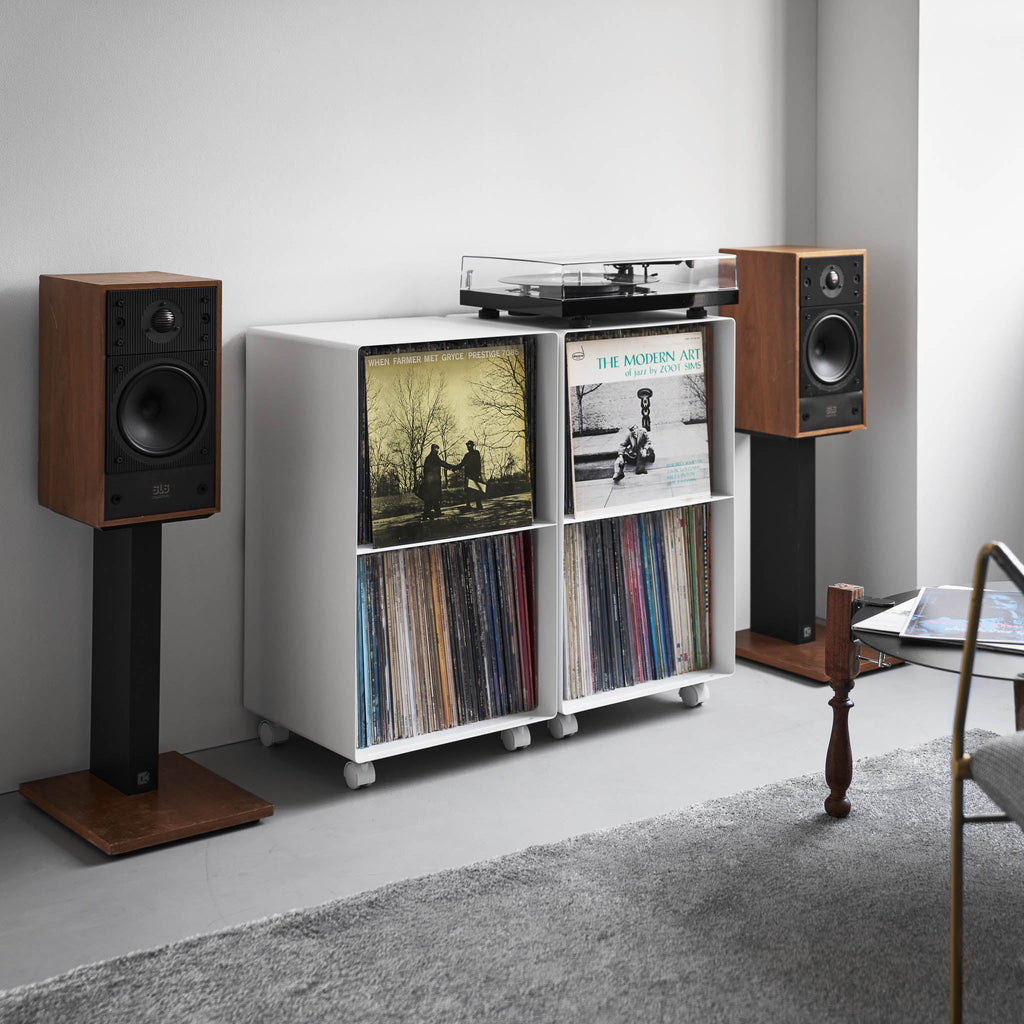 2-Tiered Record Rack with Casters