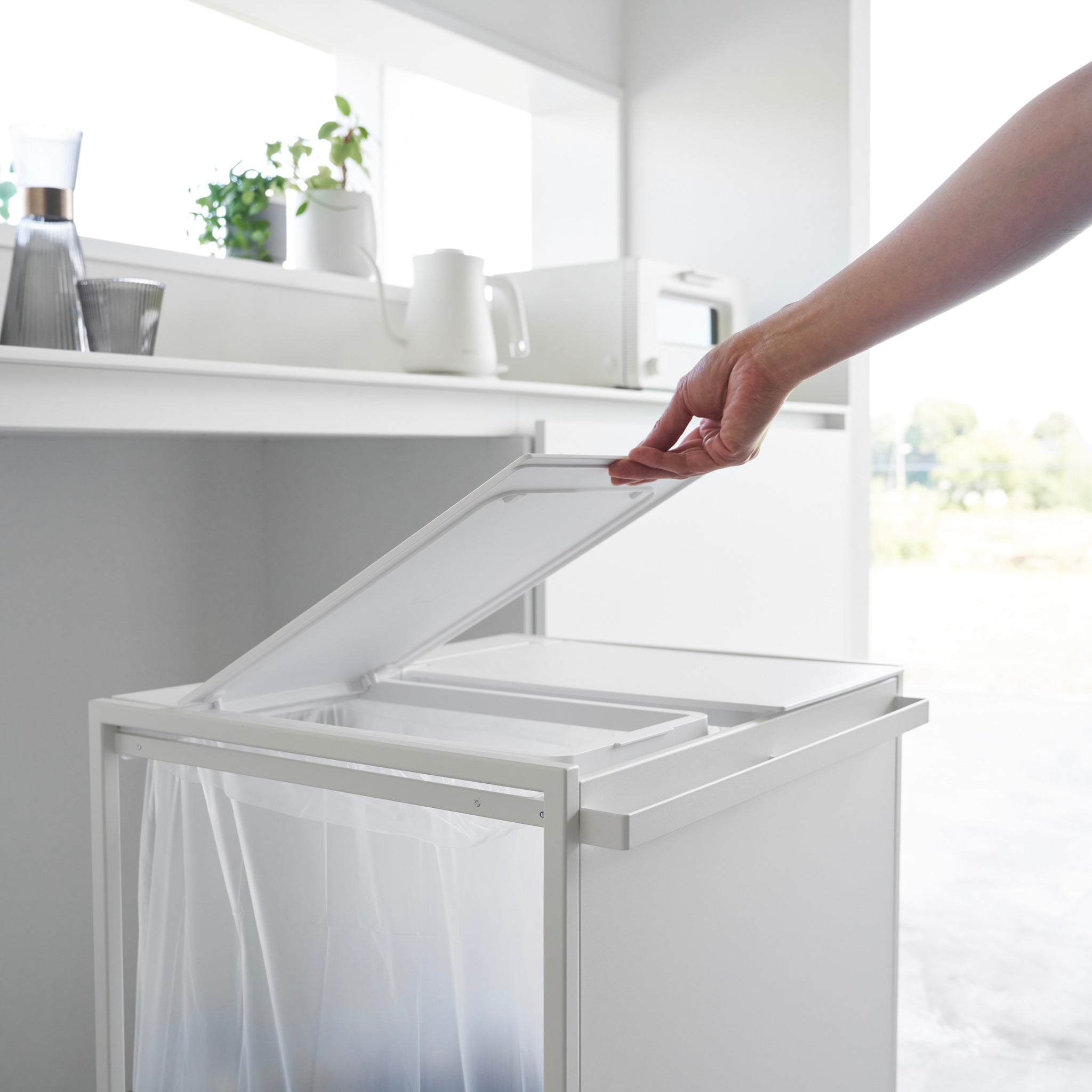 2-Compartment Trash Can with Casters