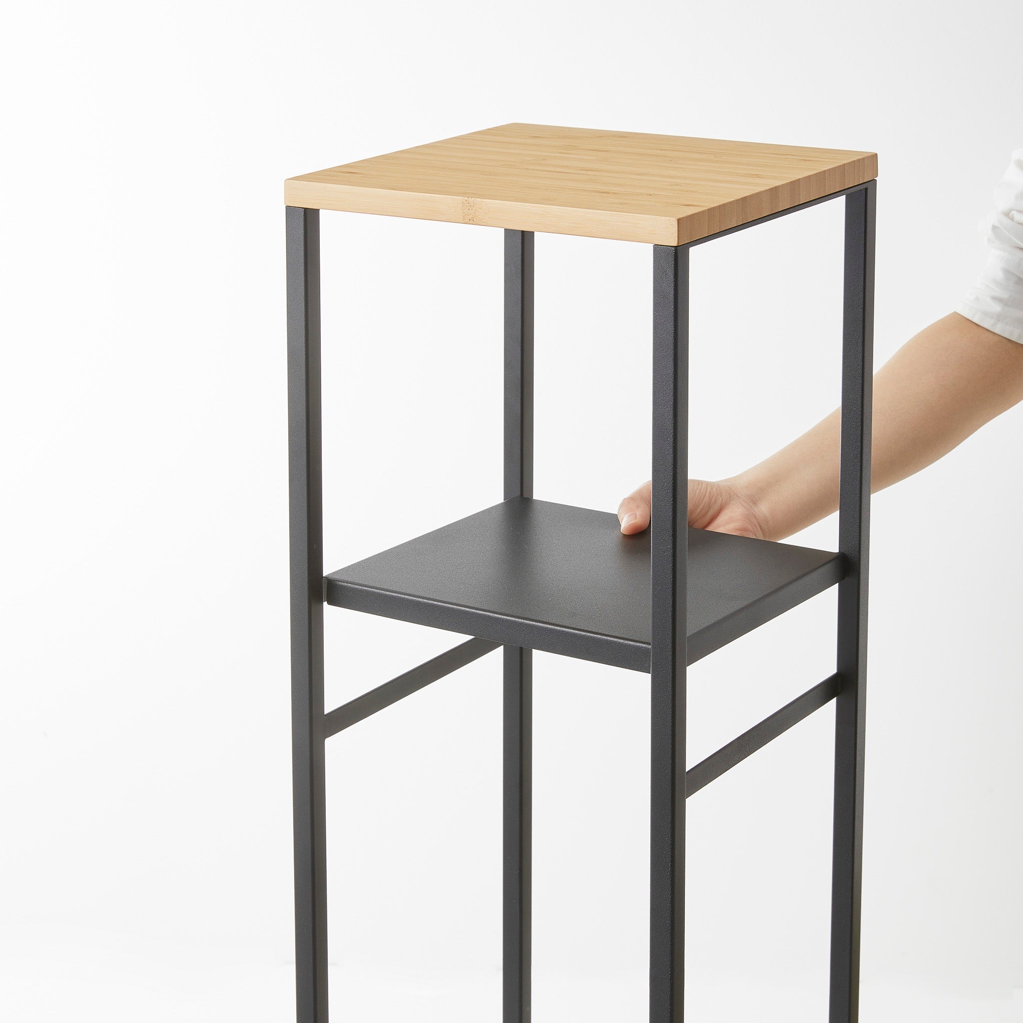 2-Tiered Wood-Top Shelf