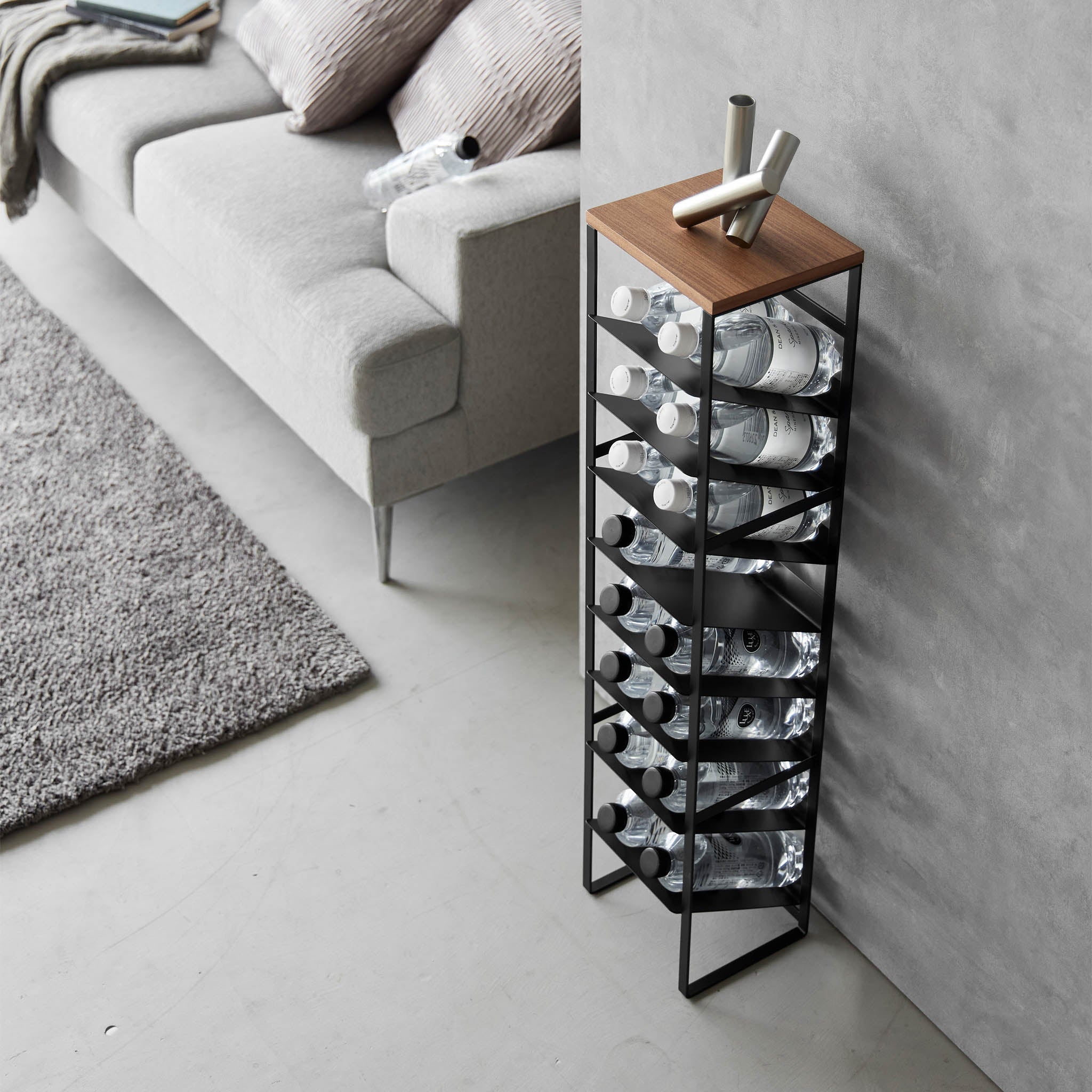 8-Tiered Wood-Top Bottle Rack