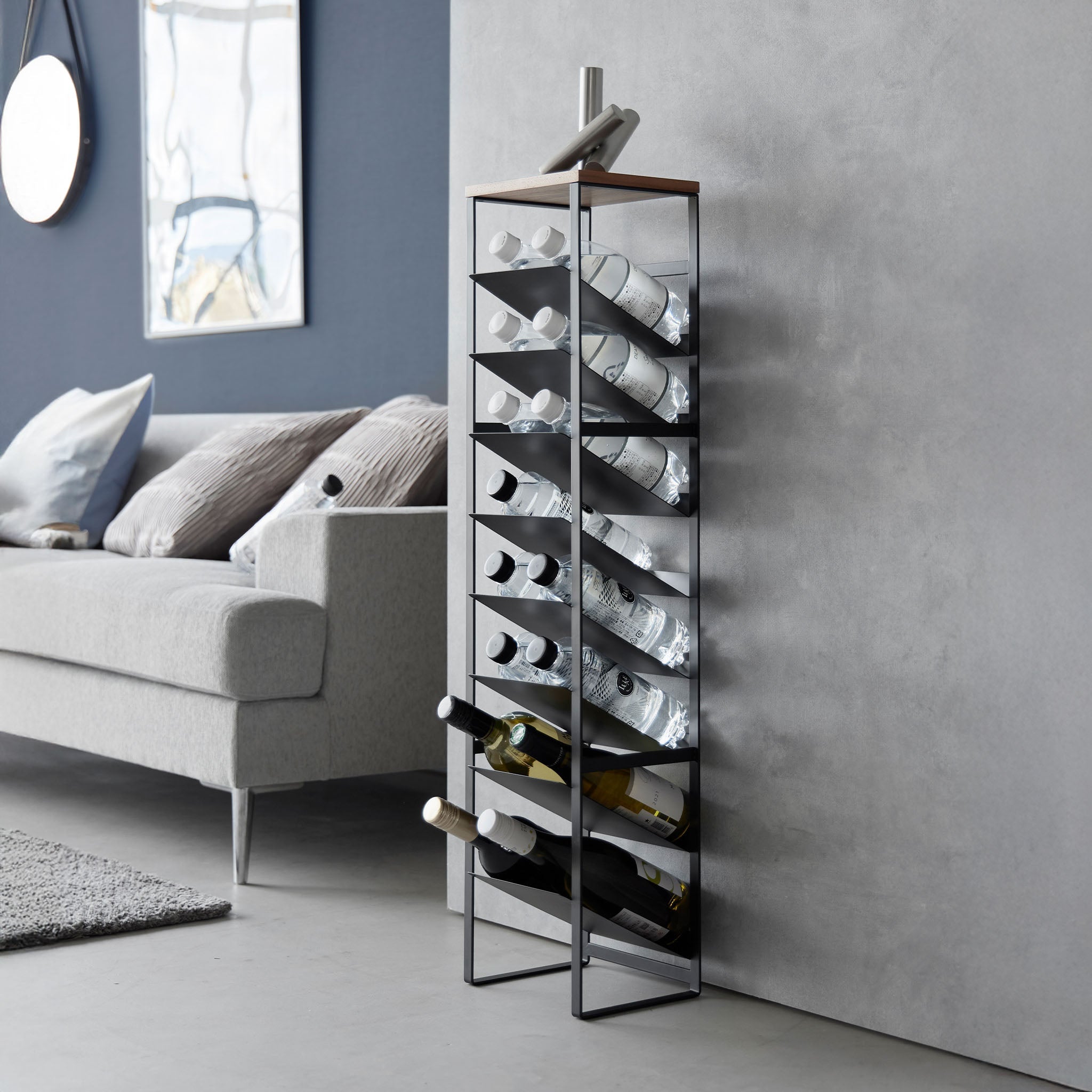 8-Tiered Wood-Top Bottle Rack