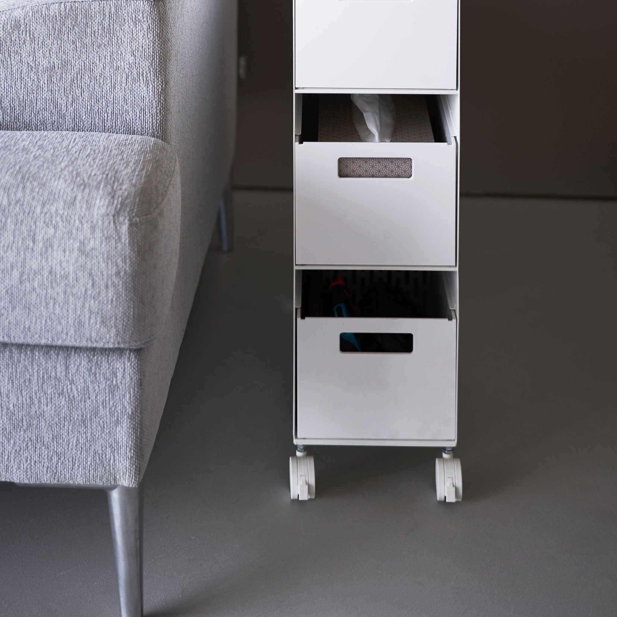 3-Tiered Storage Basket Stand with Casters