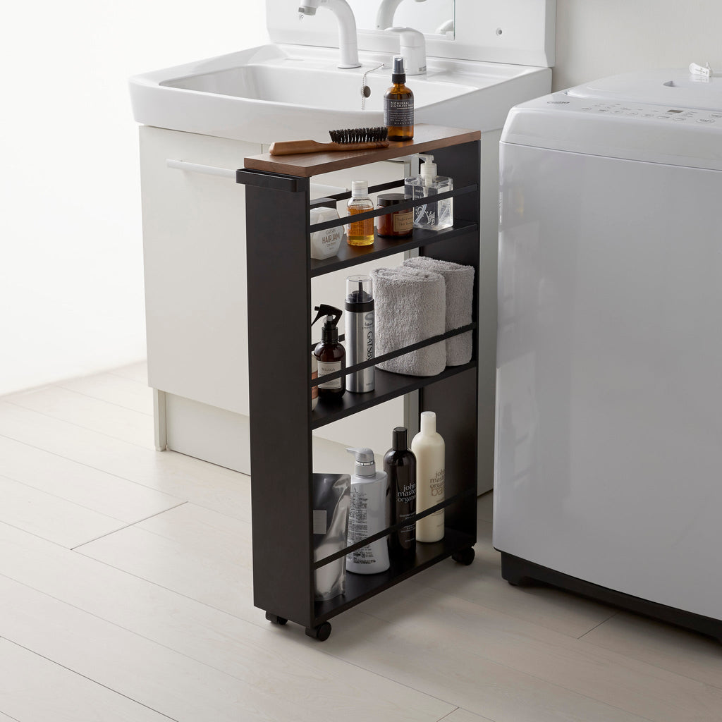 Slim Wood-Top Storage Cart