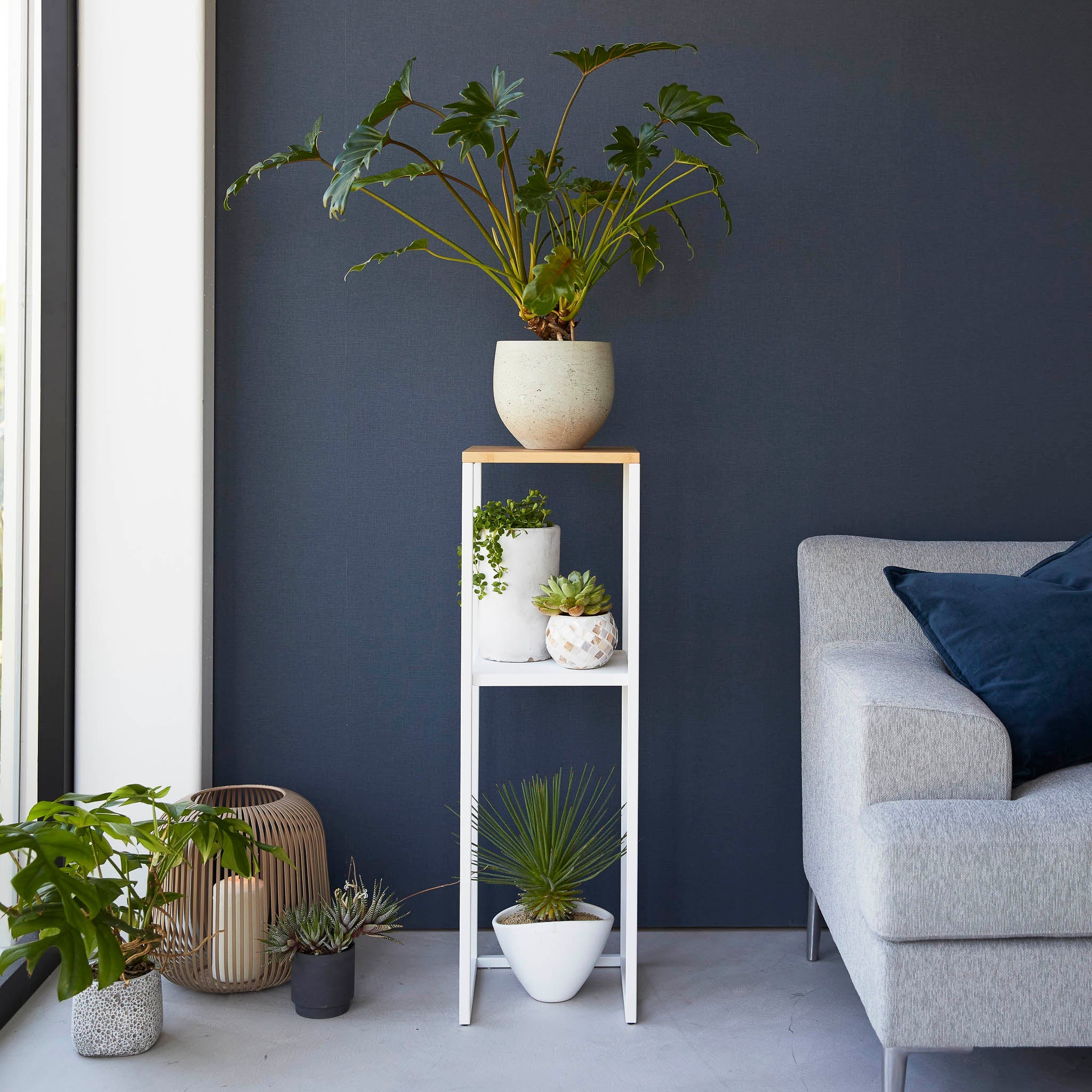 2-Tiered Wood-Top Shelf