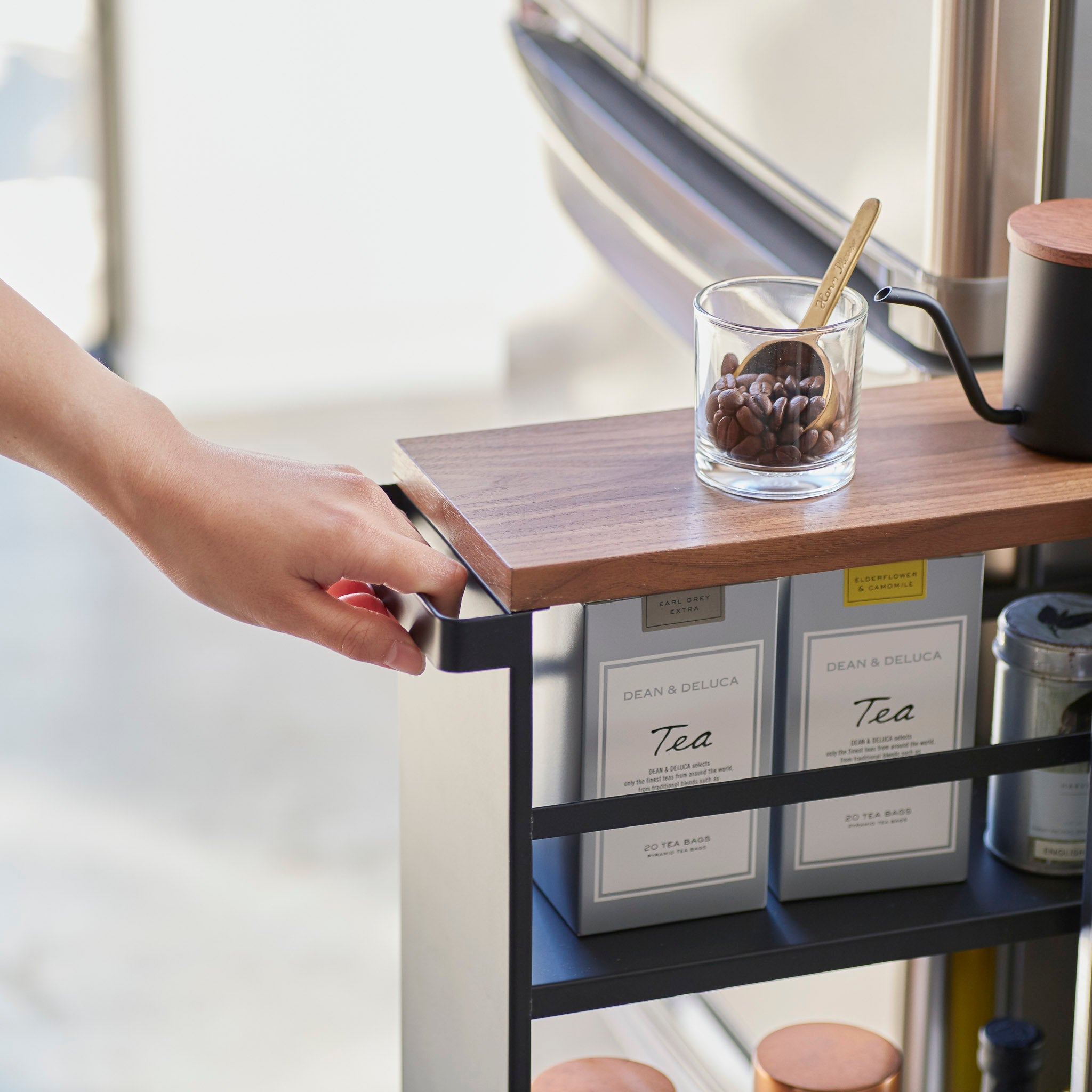 Slim Wood-Top Storage Cart