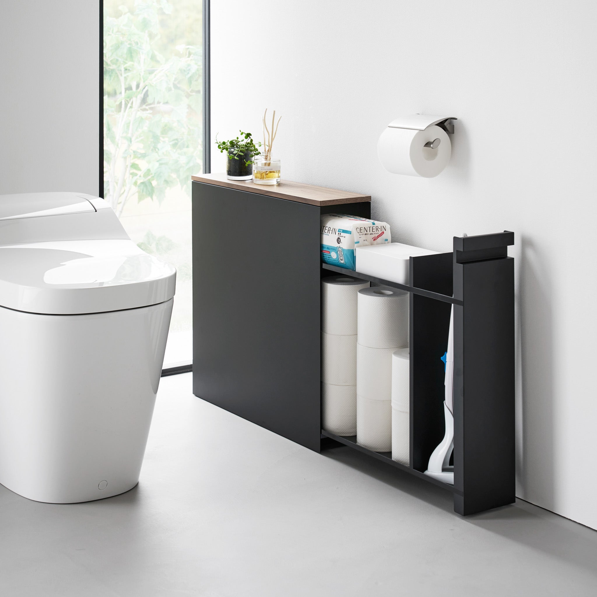 Sliding Wood-Top Storage Rack