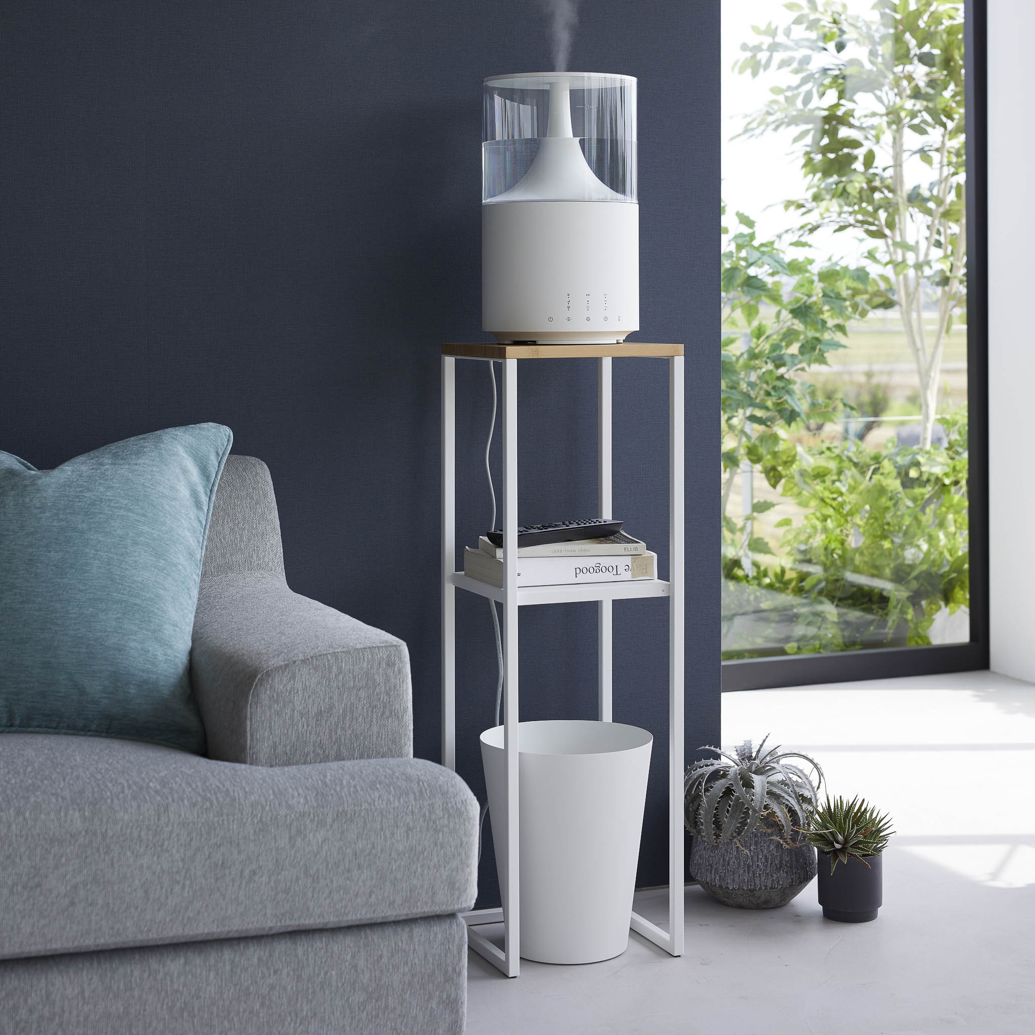 2-Tiered Wood-Top Shelf