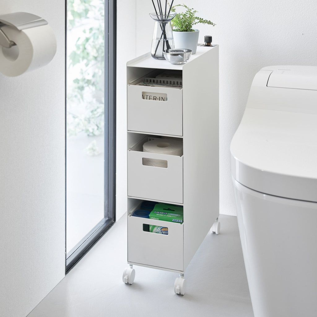 3-Tiered Storage Basket Stand with Casters