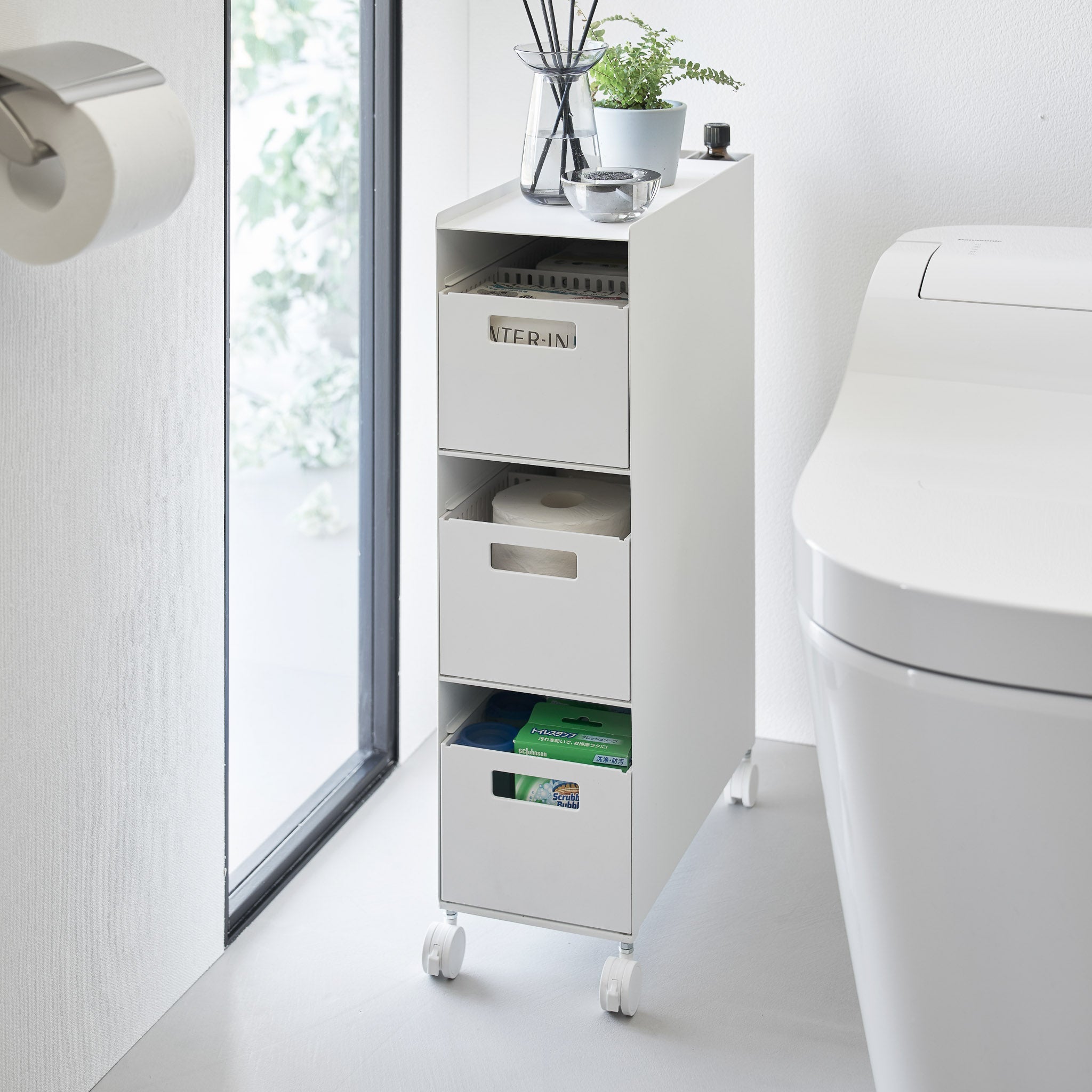 3-Tiered Storage Basket Stand with Casters