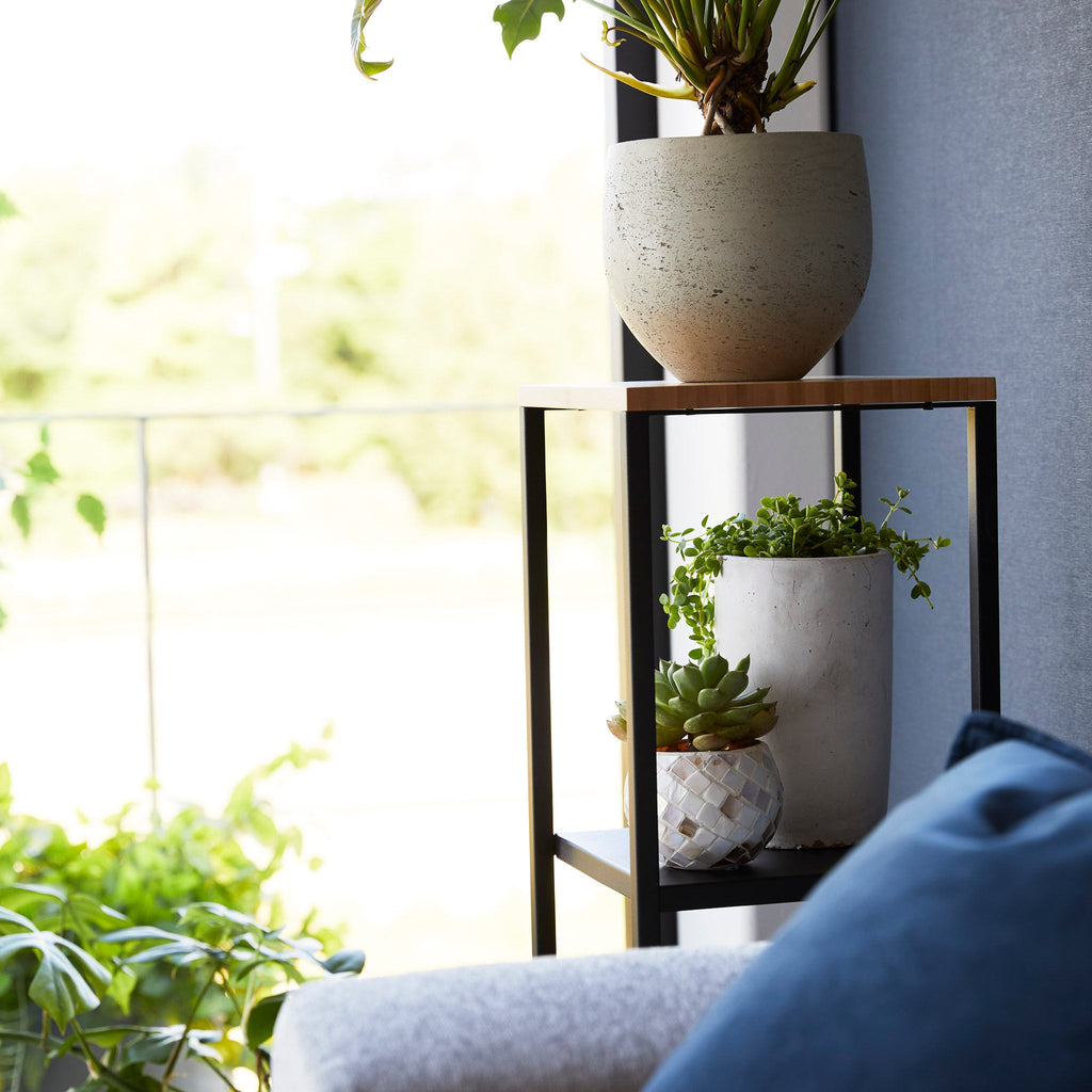 2-Tiered Wood-Top Shelf