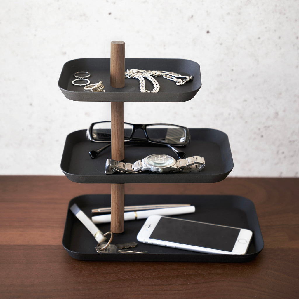3-Tiered Accessory Stand with Rotatable Trays