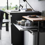 Wood-Top Table with Sliding Shelf