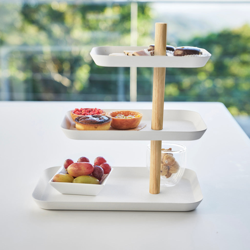 3-Tiered Accessory Stand with Rotatable Trays