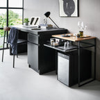 Wood-Top Table with Sliding Shelf