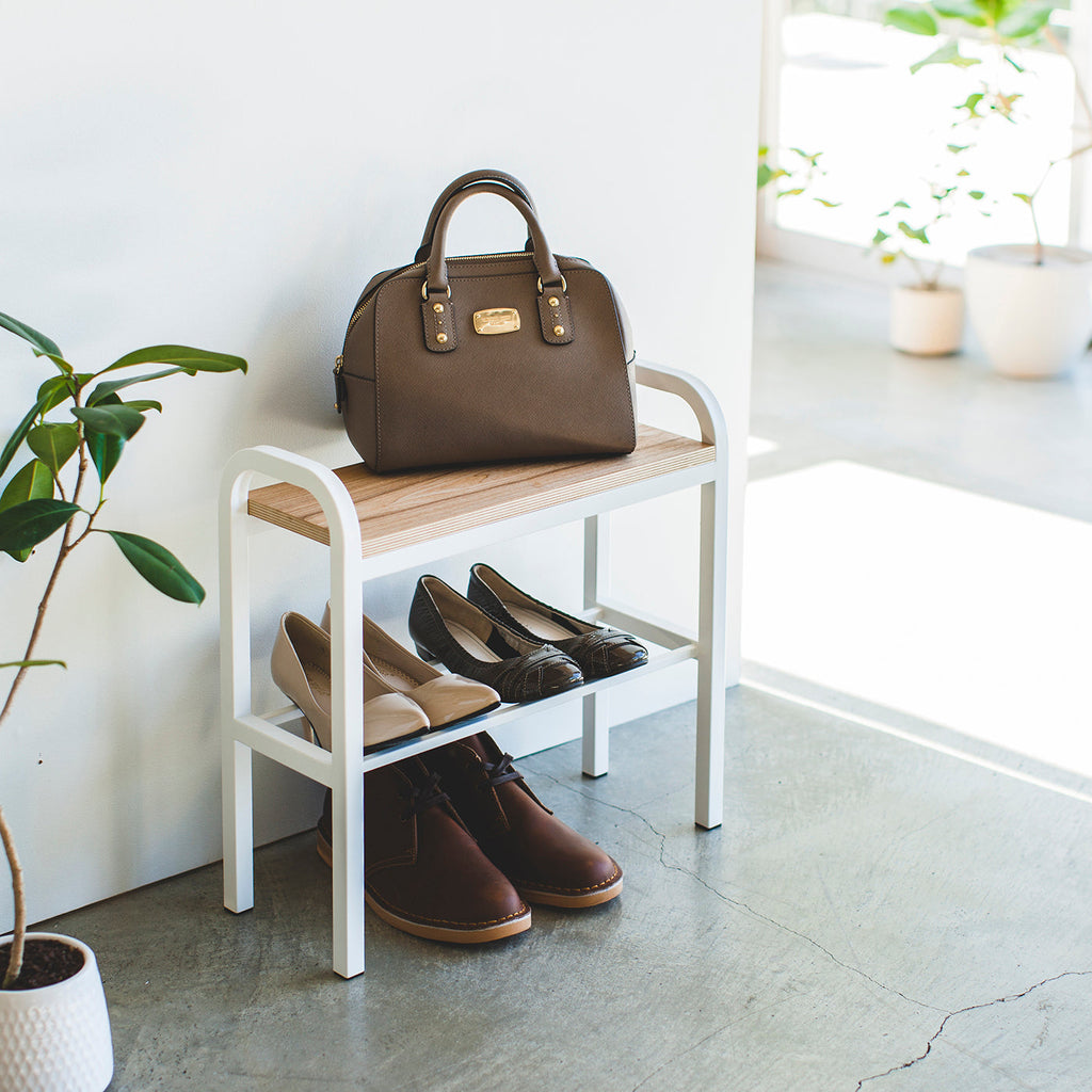 Wood-Top Shoe Rack