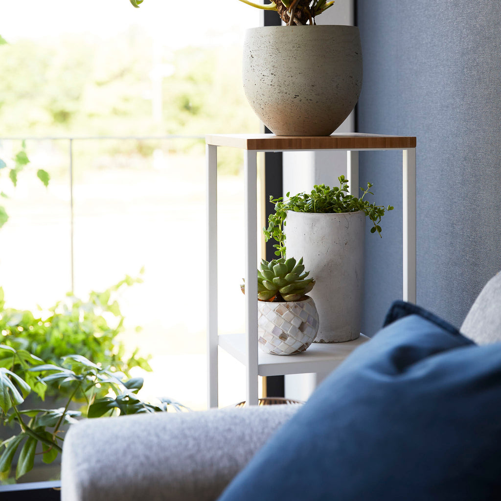 2-Tiered Wood-Top Shelf