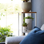 2-Tiered Wood-Top Shelf