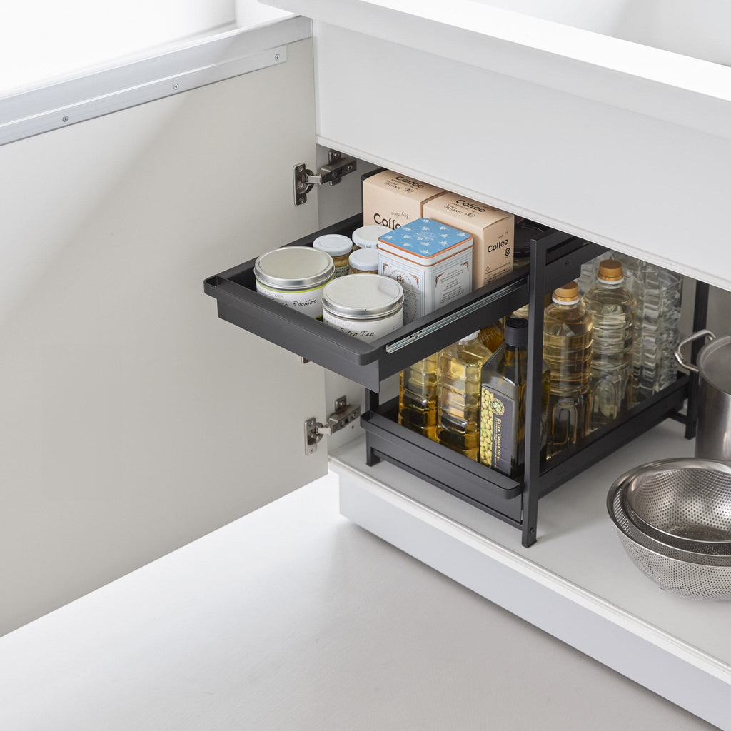 2-Tiered Sliding Under-Sink Organizer