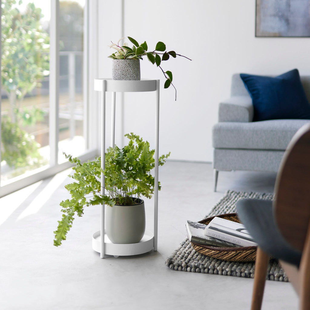 2-Tiered Plant Stand with Casters