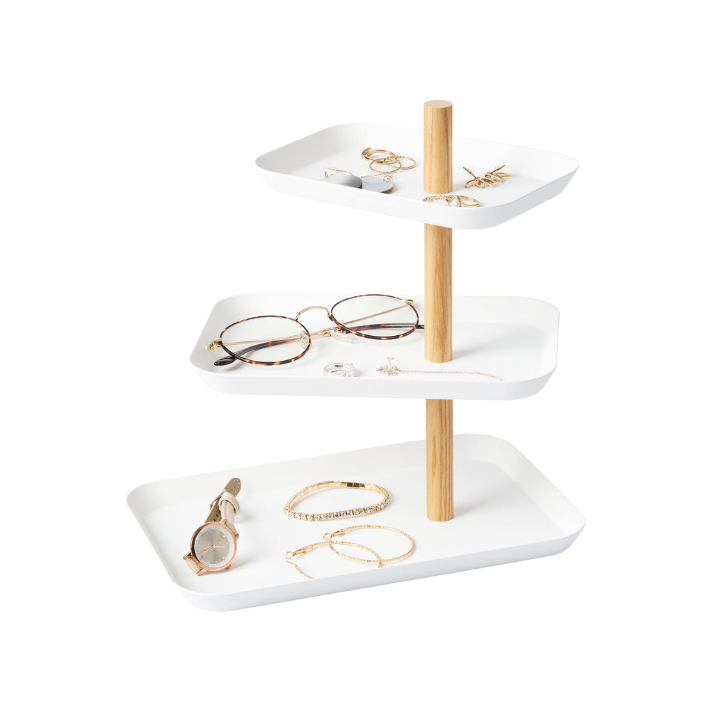 3-Tiered Accessory Stand with Rotatable Trays