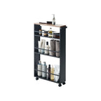 Slim Wood-Top Storage Cart