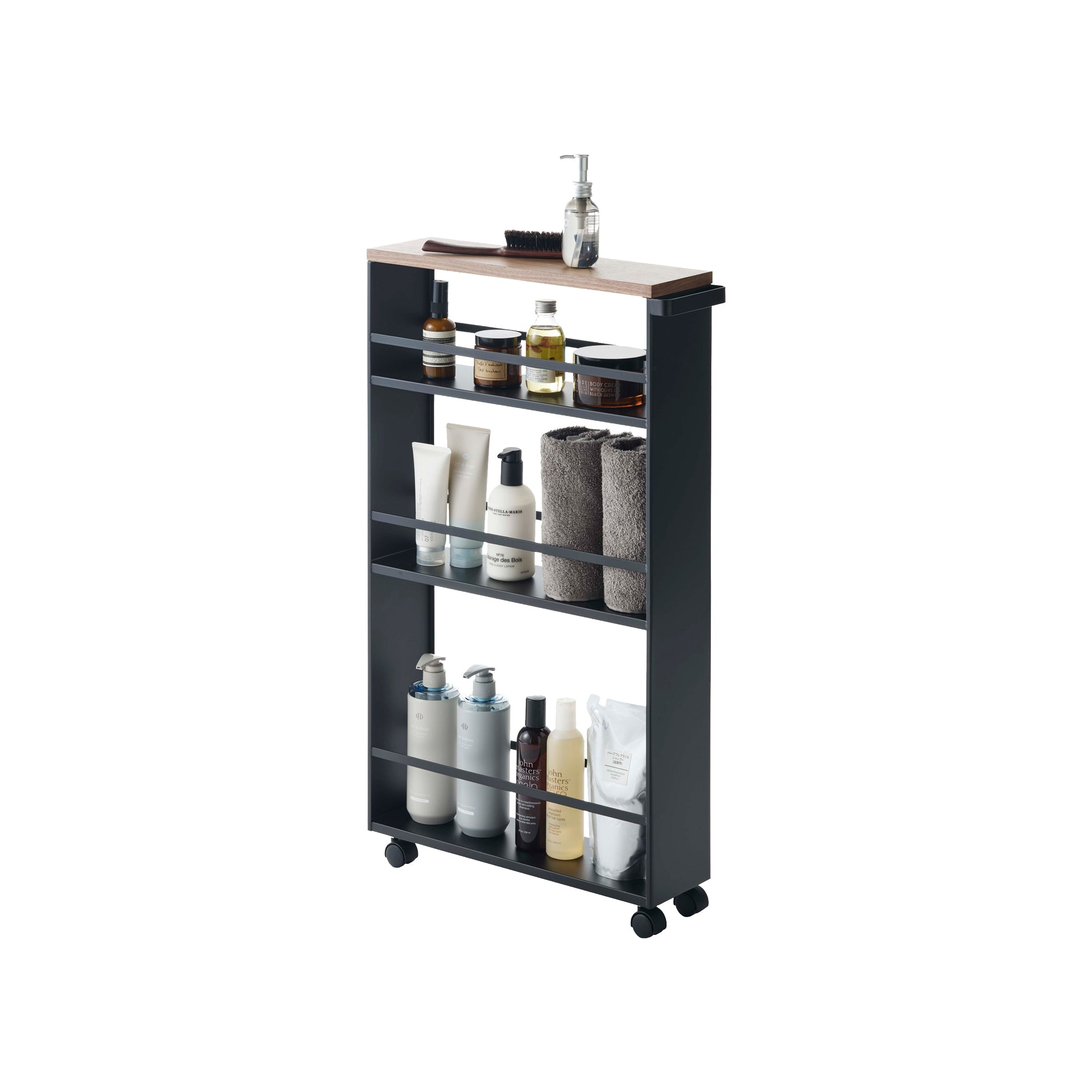 Slim Wood-Top Storage Cart