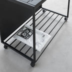 3-Compartment Trash Can with Casters