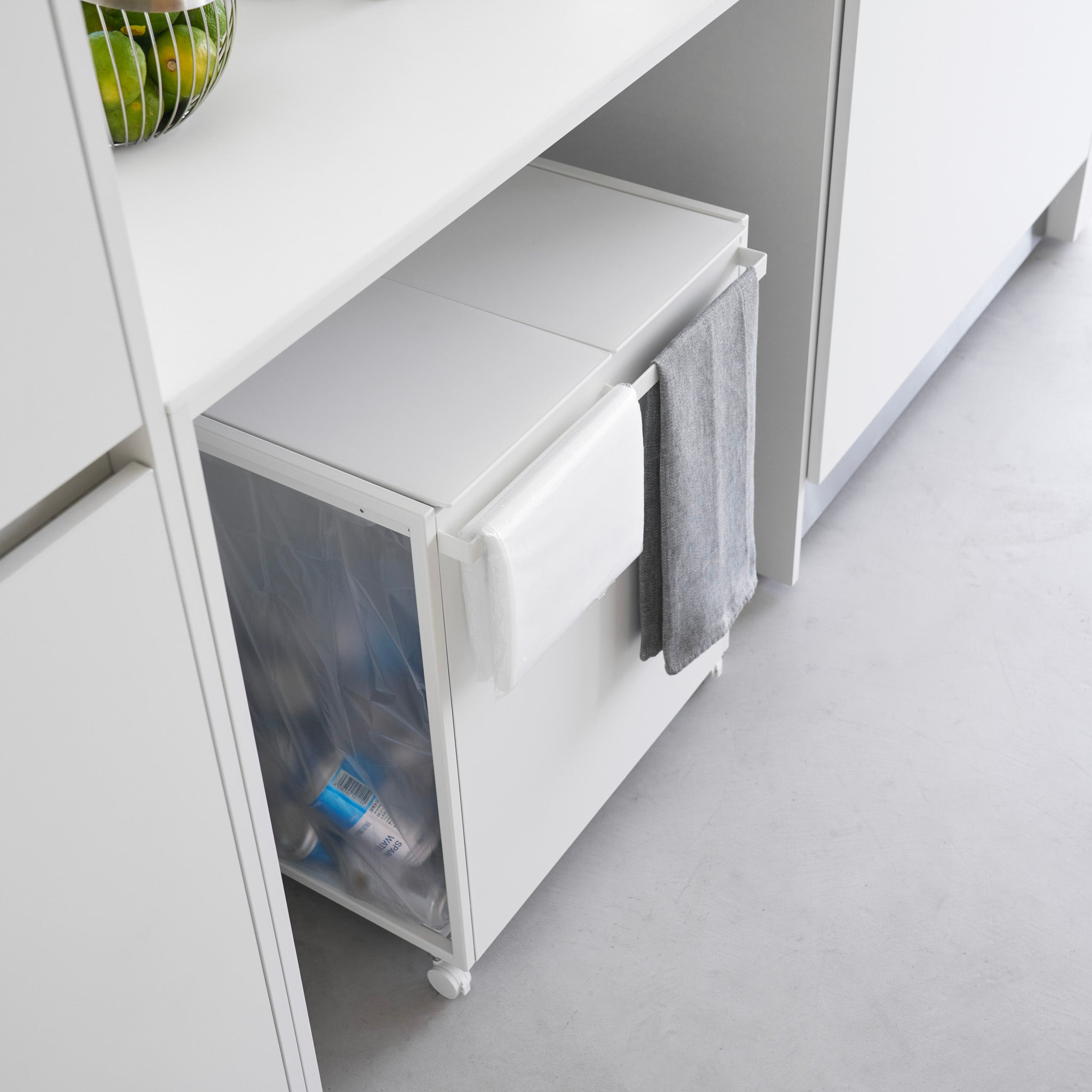 2-Compartment Trash Can with Casters