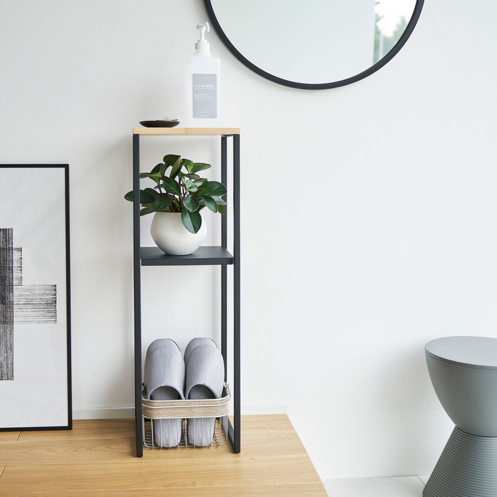 2-Tiered Wood-Top Shelf