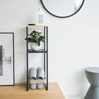 2-Tiered Wood-Top Shelf