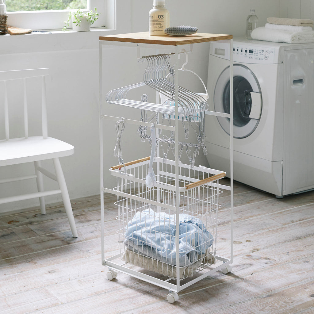 Wood-Top Laundry Wagon