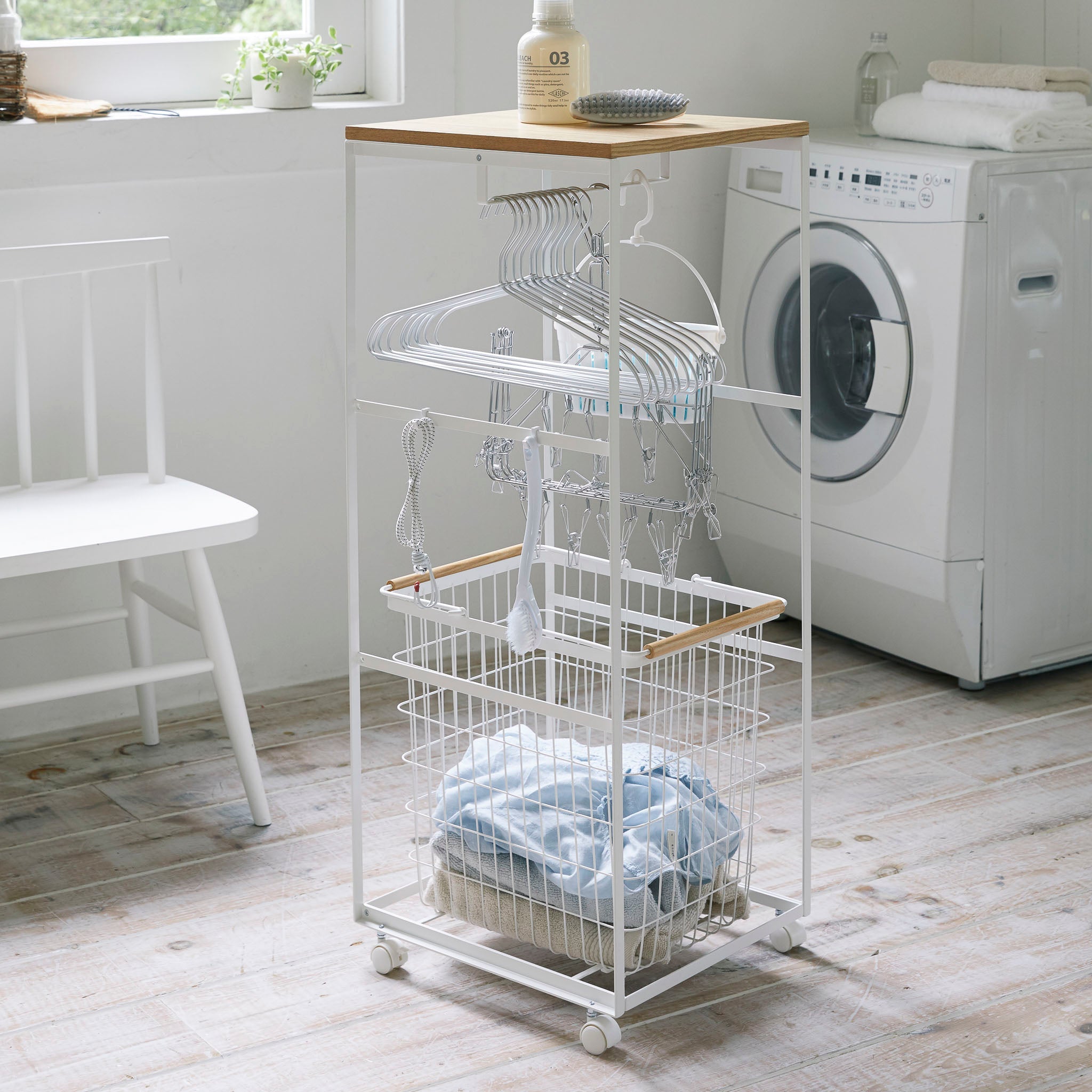 Wood-Top Laundry Wagon