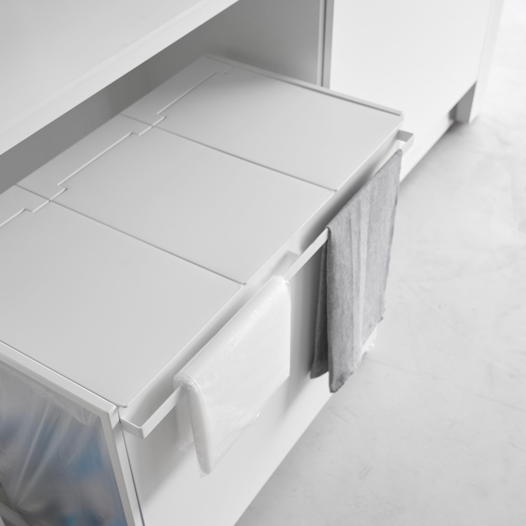 3-Compartment Trash Can with Casters