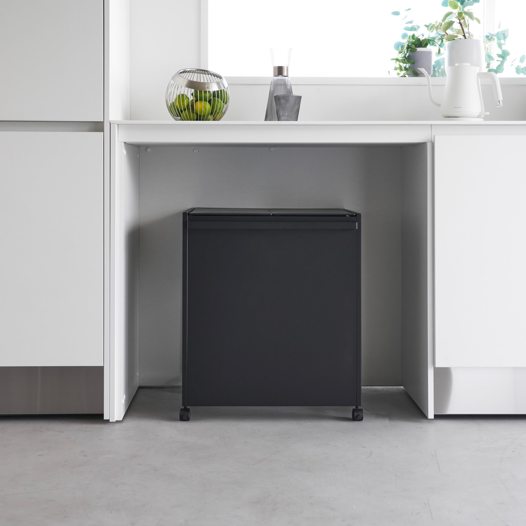 2-Compartment Trash Can with Casters