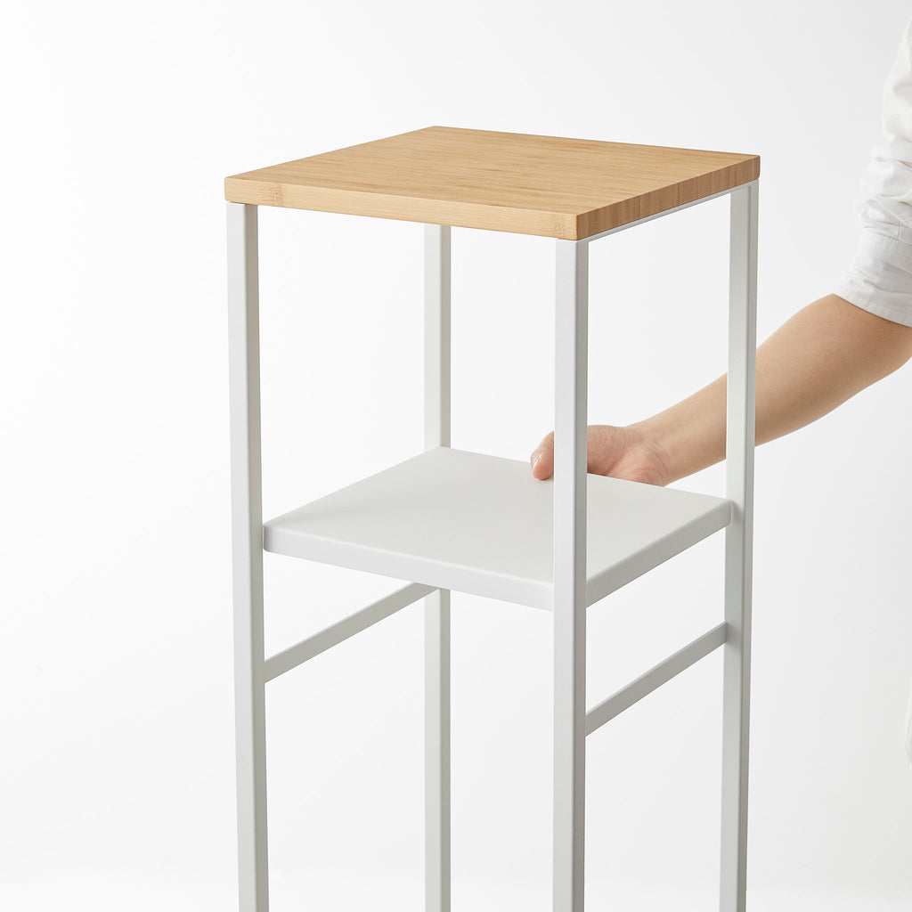 2-Tiered Wood-Top Shelf