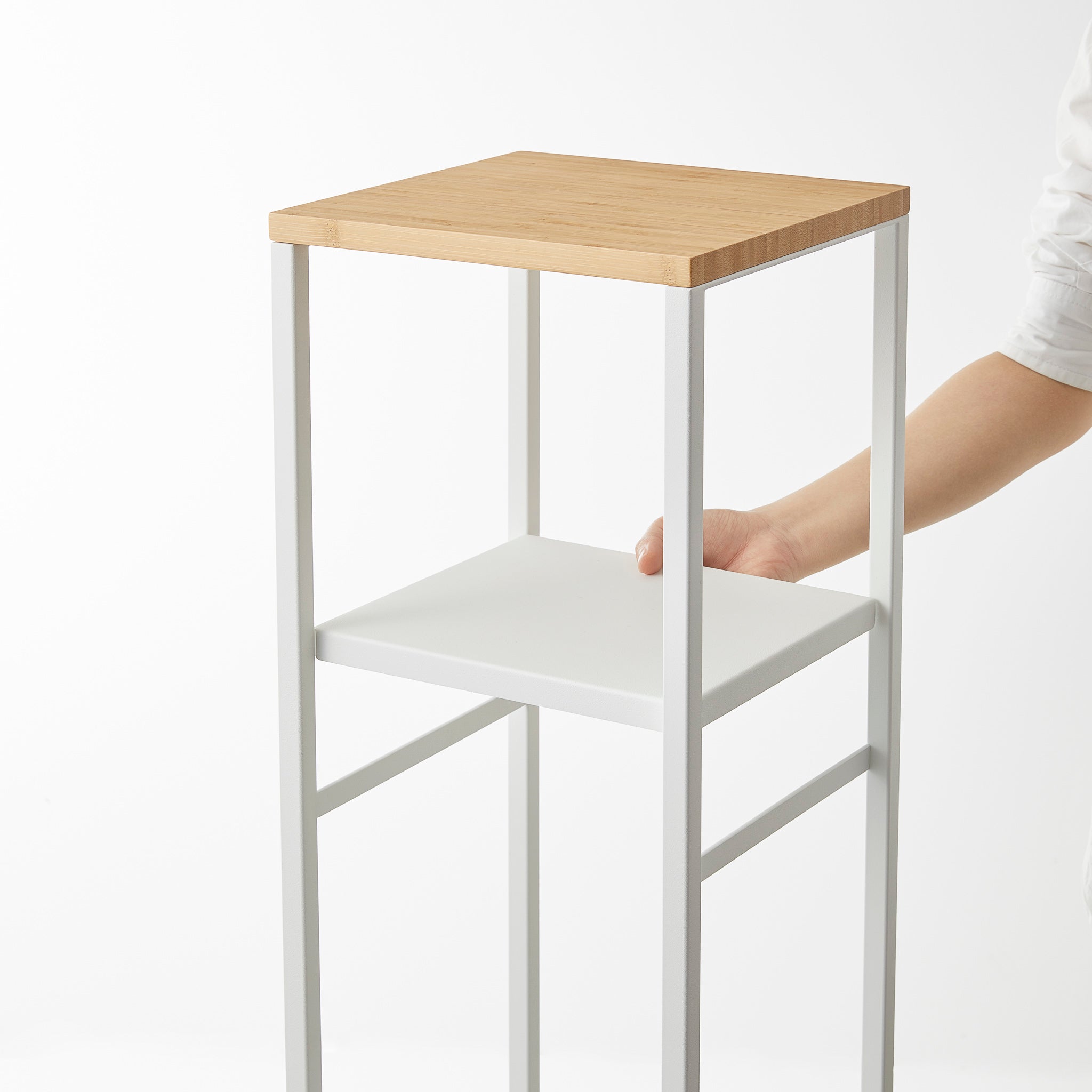 2-Tiered Wood-Top Shelf