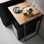 Wood-Top Table with Sliding Shelf