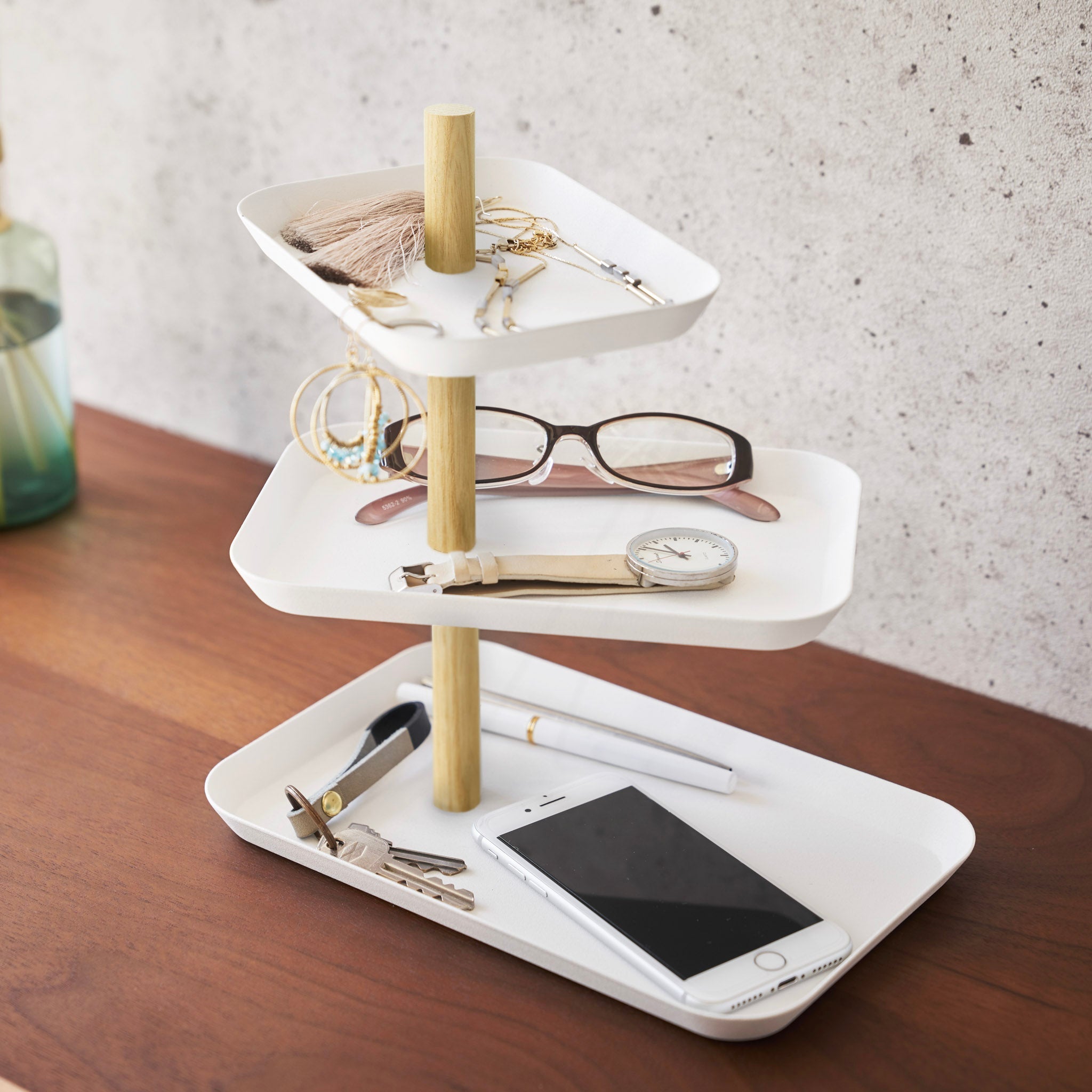 3-Tiered Accessory Stand with Rotatable Trays