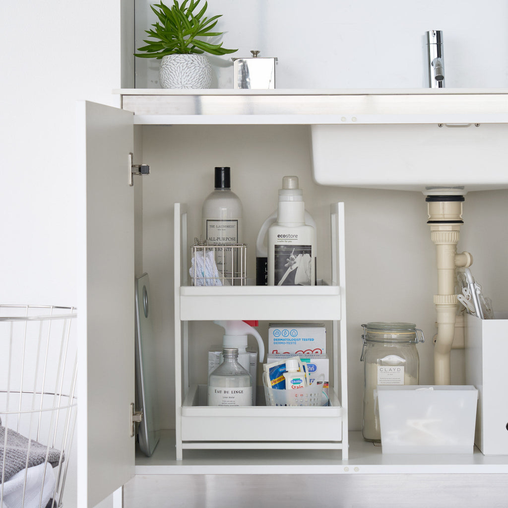 2-Tiered Sliding Under-Sink Organizer