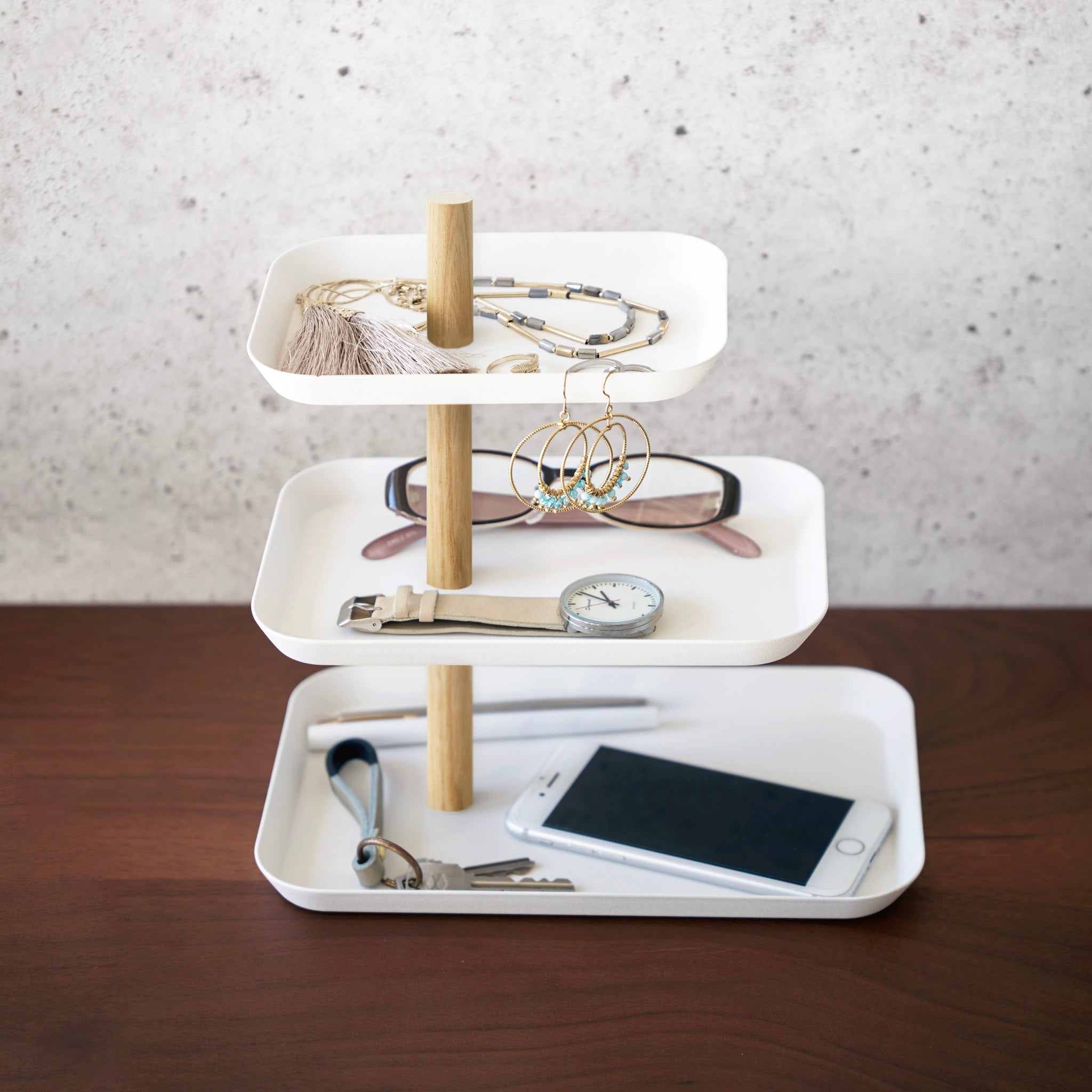 3-Tiered Accessory Stand with Rotatable Trays