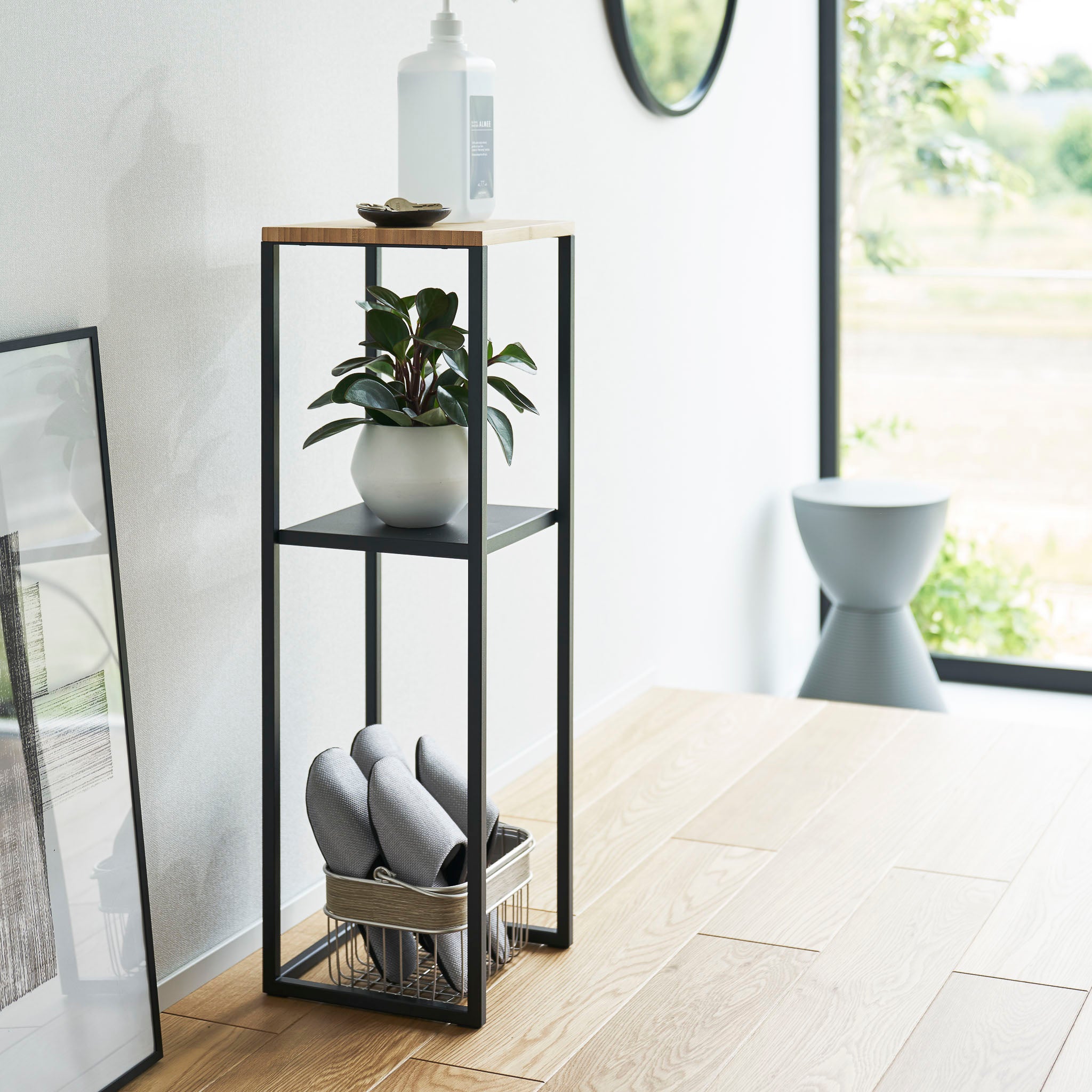 2-Tiered Wood-Top Shelf