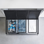 3-Compartment Trash Can with Casters