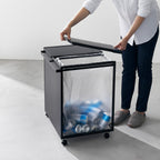 2-Compartment Trash Can with Casters