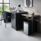 Wood-Top Table with Sliding Shelf