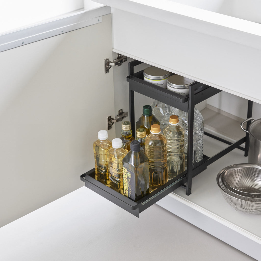 2-Tiered Sliding Under-Sink Organizer