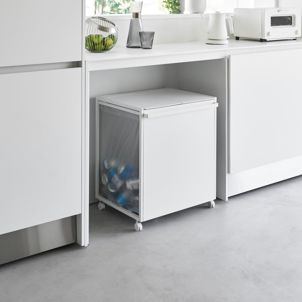 2-Compartment Trash Can with Casters