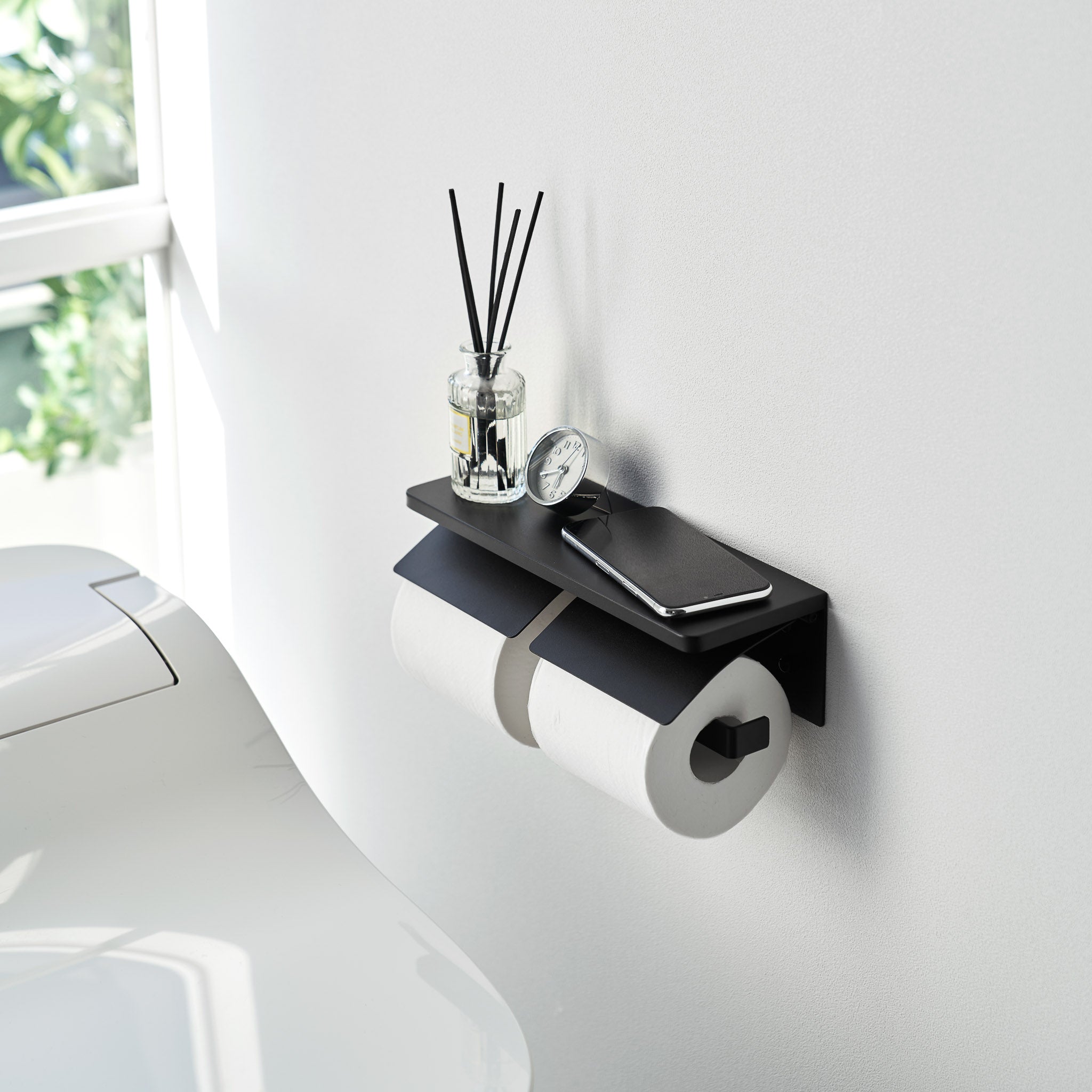 Wall-Mounted Double Toilet Paper Holder