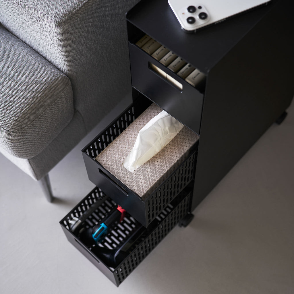 3-Tiered Storage Basket Stand with Casters