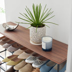 5-Tiered Wood-Top Shoe Rack with Casters